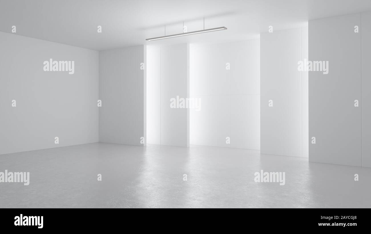 3D rendering minimalist and modern design studio room space background Stock Photo