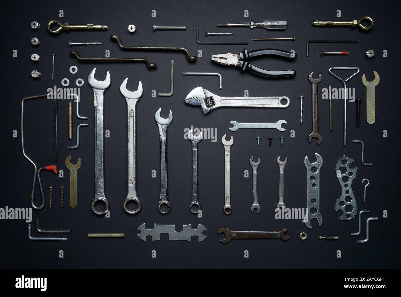 Set of tools supplies for repair and build Stock Photo