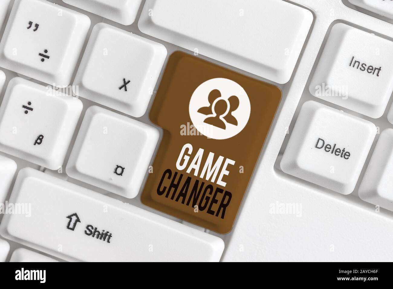 Handwriting text writing Game Changer. Concept meaning way that effects