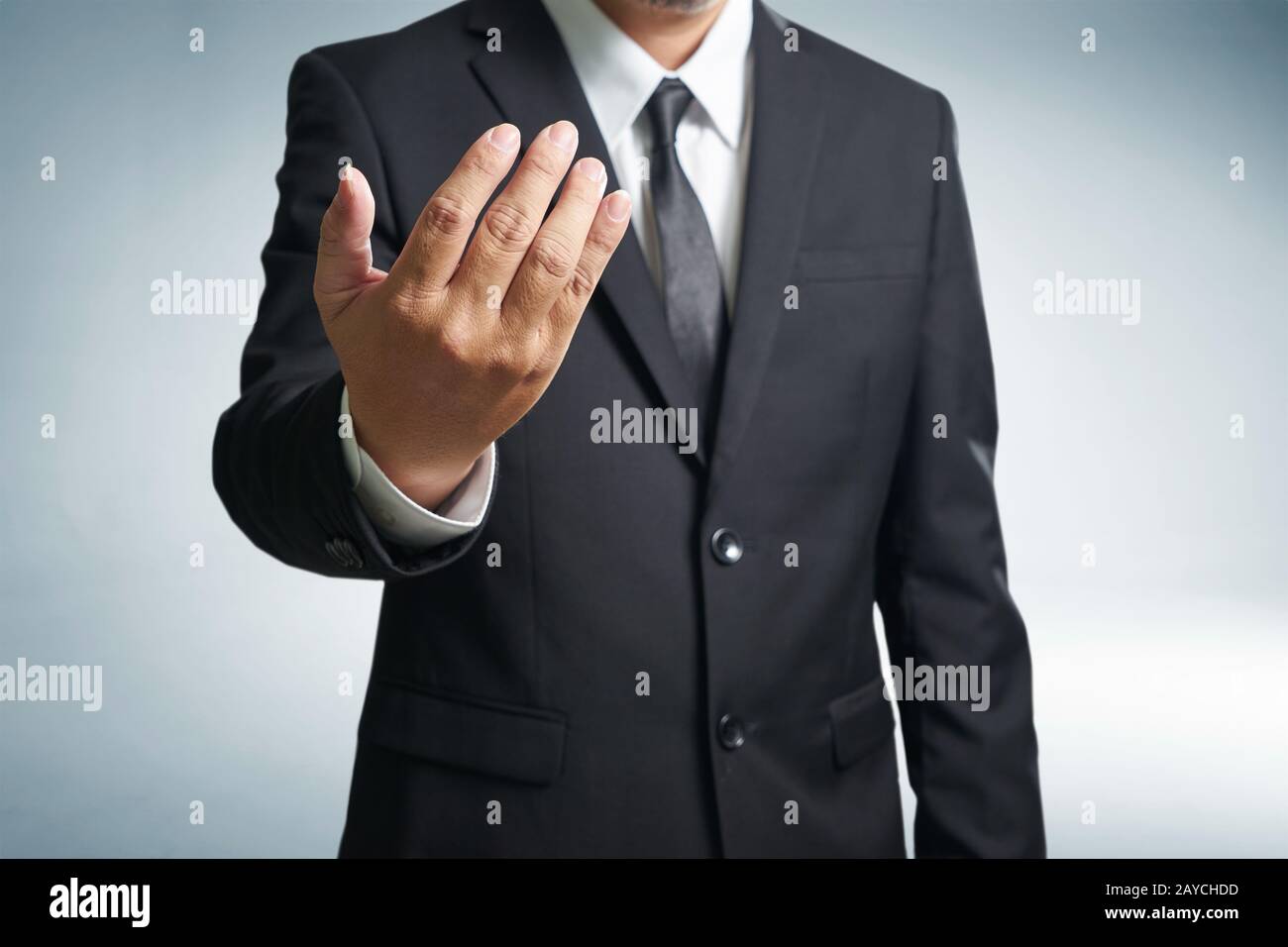 Successful businessmen  inviting to come hands style Stock Photo