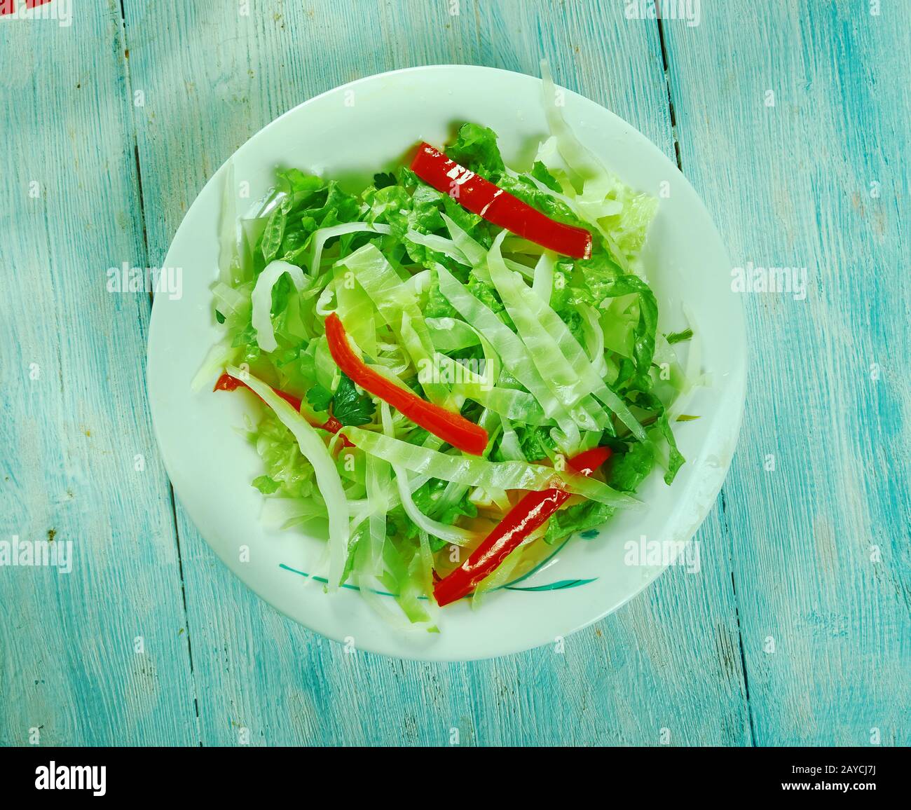 Marinated Cabbage and Sweet Pepper Slaw Stock Photo