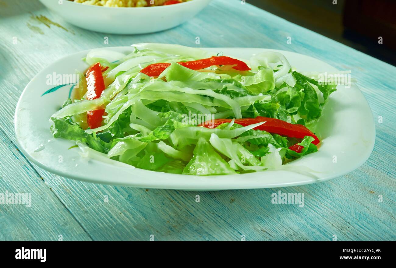 Marinated Cabbage and Sweet Pepper Slaw Stock Photo
