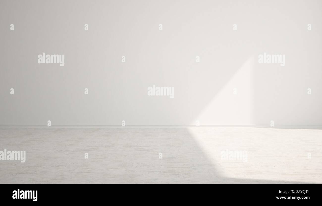 Empty white space room with light . Stock Photo