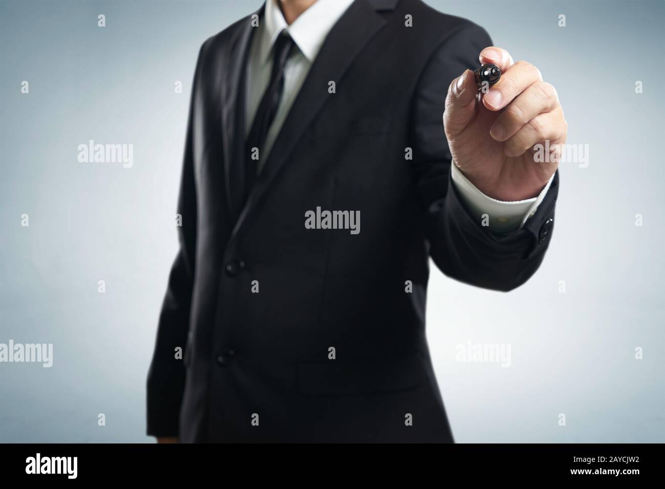 Businessman writing Stock Photo