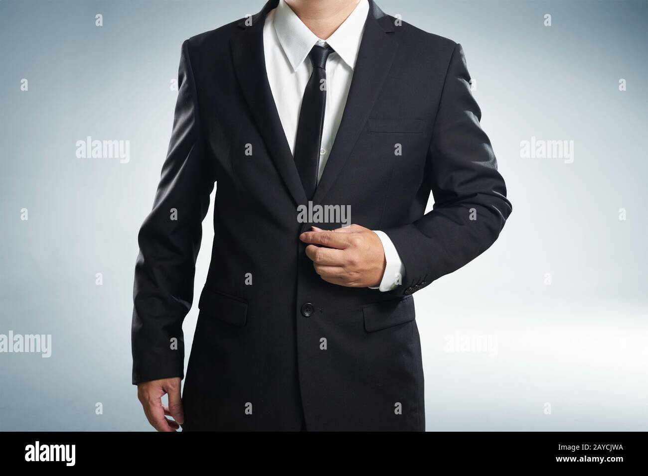 Confidence businessman in black suit Stock Photo