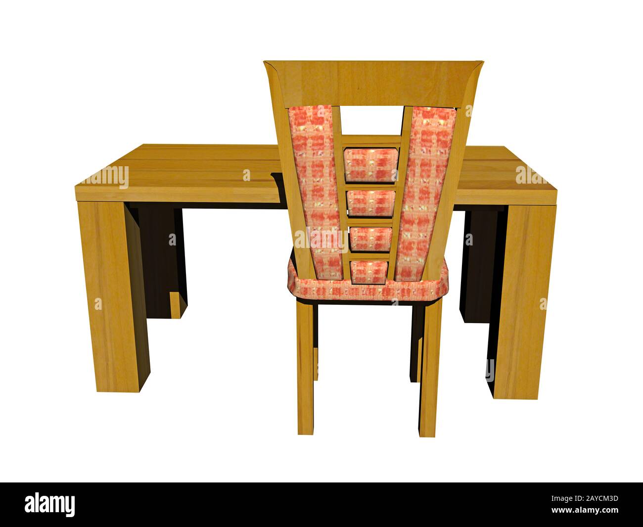 Wooden table and chair Stock Photo Alamy