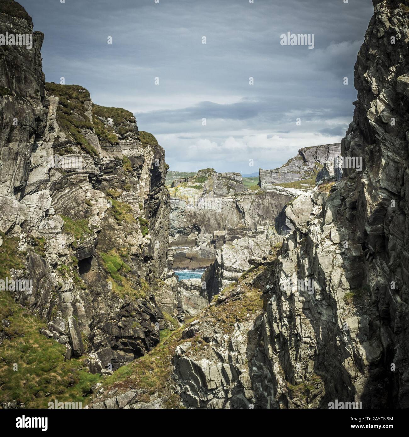 Cliffs at mizen head lighthouse in ireland Stock Photo - Alamy