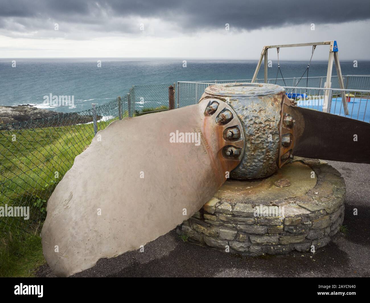 Old Propeller of a vessel Stock Photo