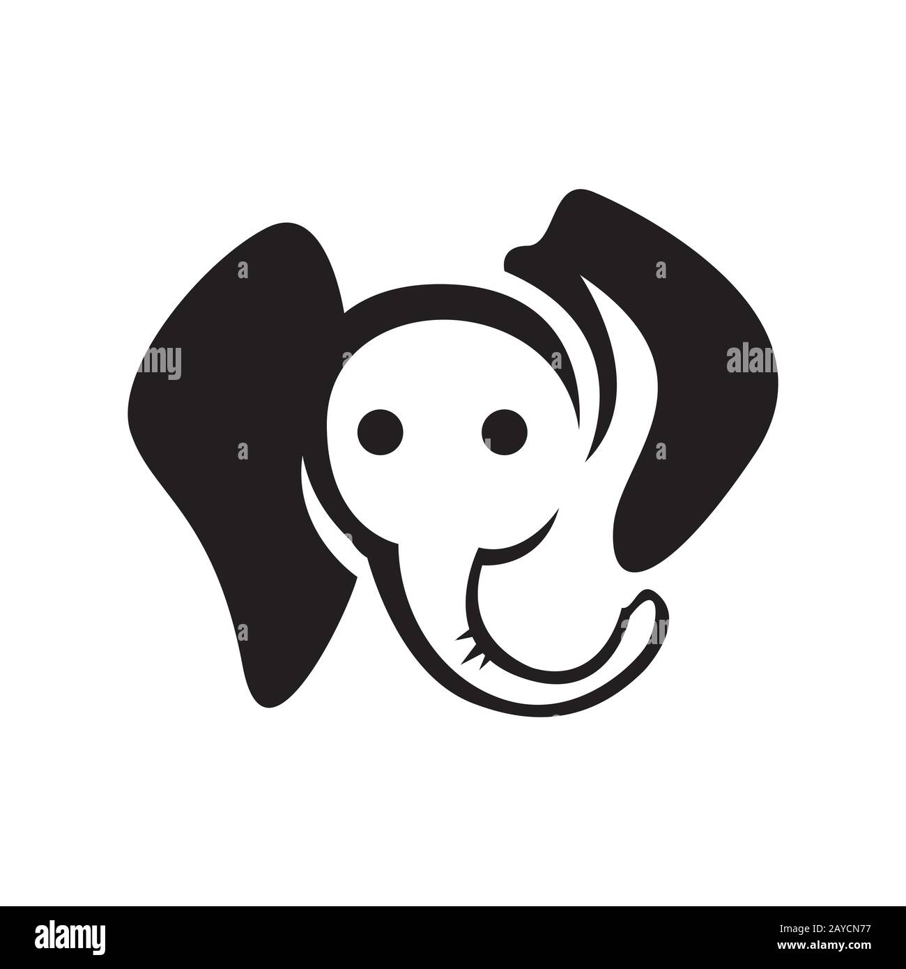 Head Of Elephant Logo Design vector element illustration Stock Vector ...