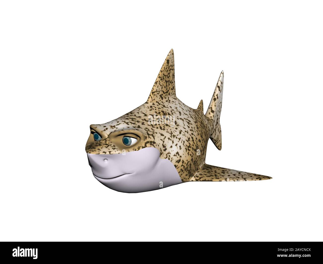 Cartoon Leopard shark in the sea Stock Photo
