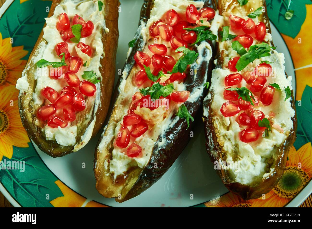 Middle Eastern Stuffed Eggplant Stock Photo Alamy