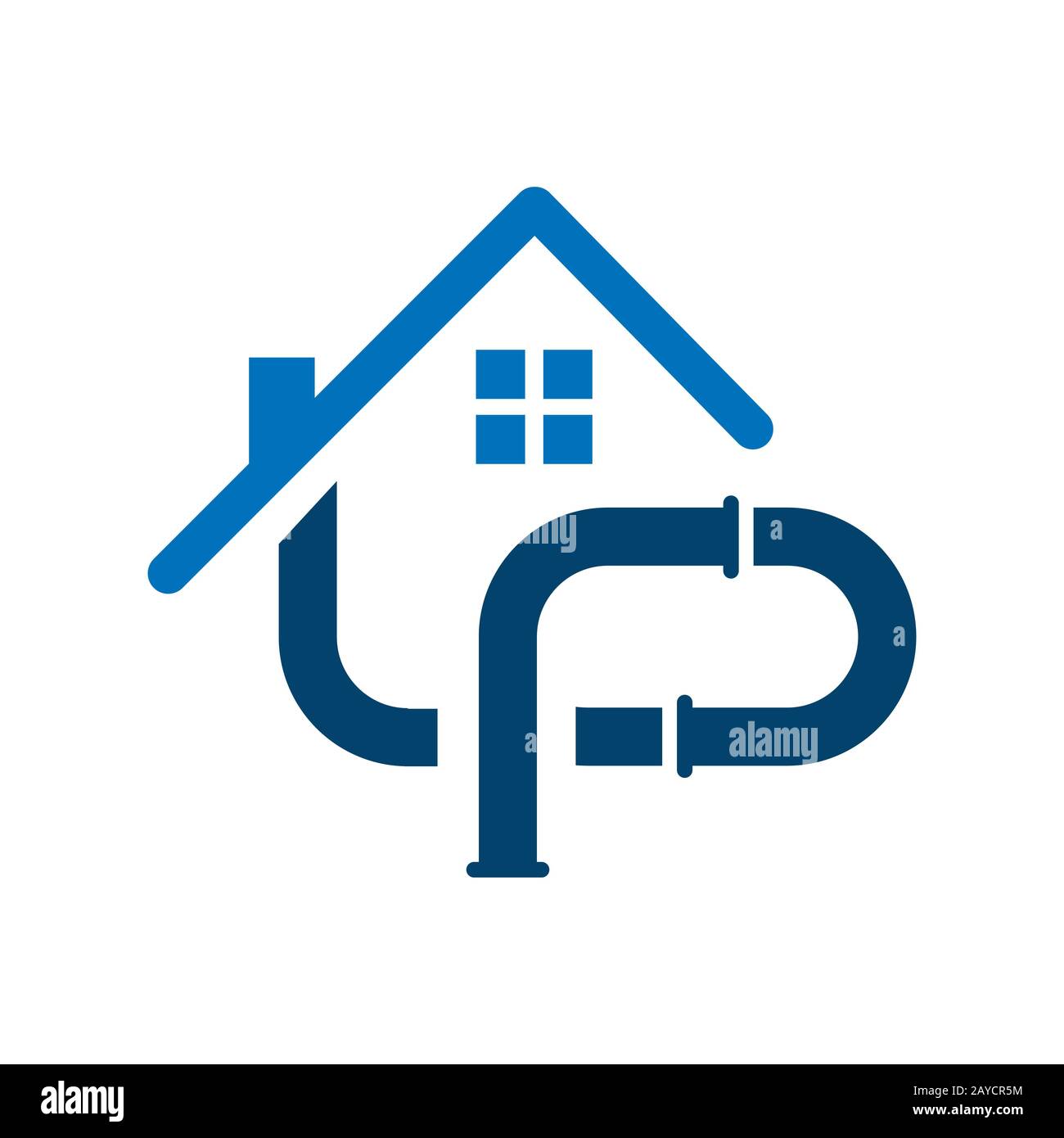home pipe installation plumbing logo design vector symbol illustration Stock Vector