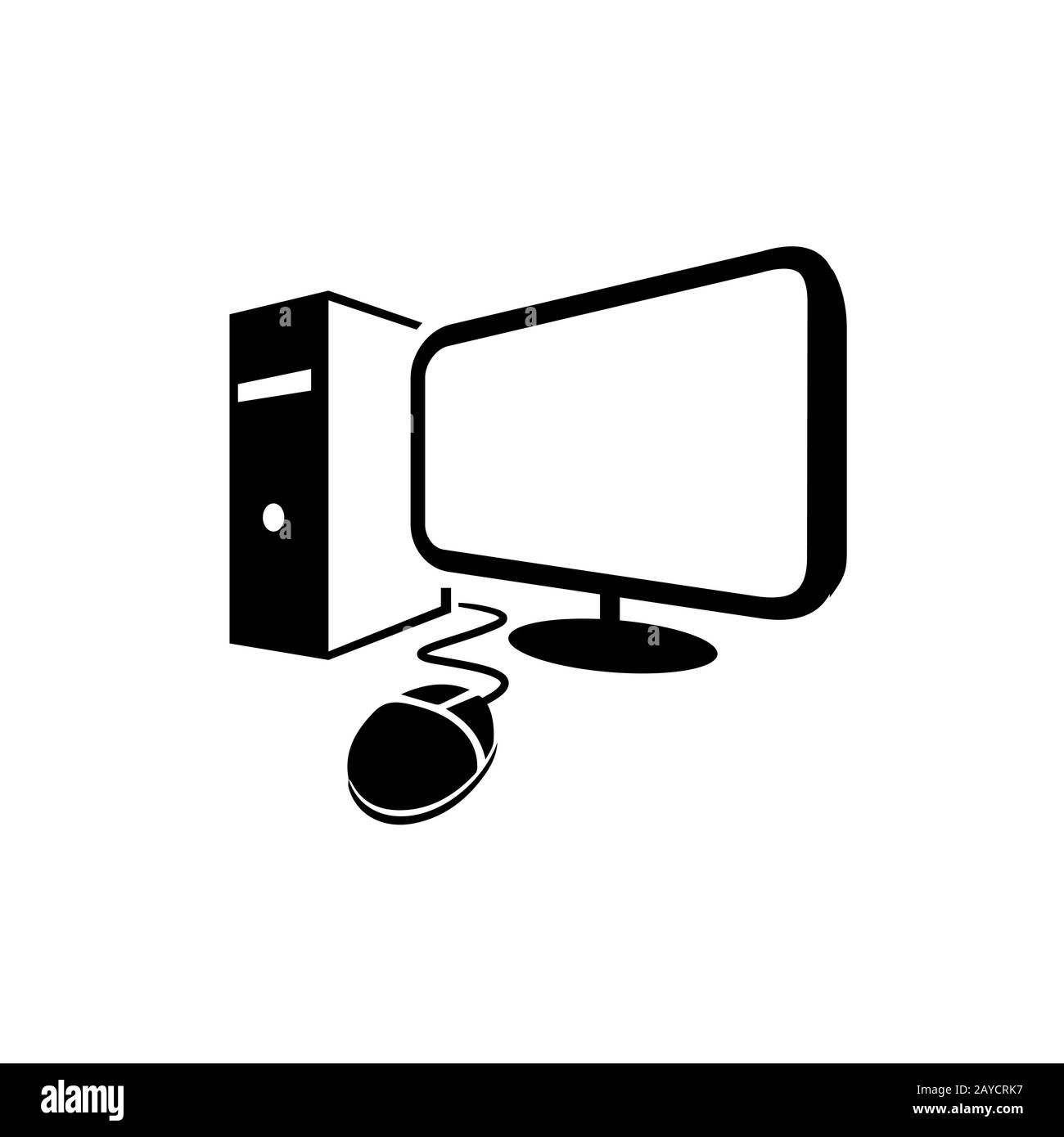 simple black color desktop computer vector logo icon illustrations Stock  Vector Image & Art - Alamy