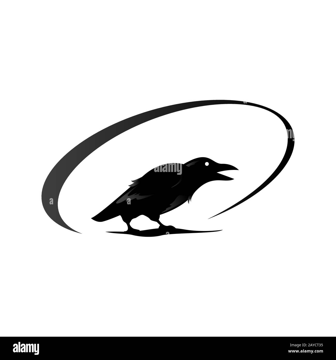 simple black crow raven logo design vector sign illustrations Stock Vector