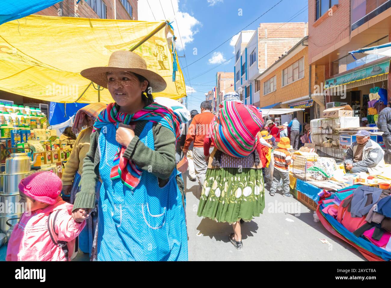 Bolivia La Paz people at the El Alto market Stock Photo