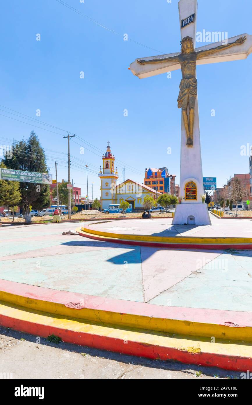Bolivia La Paz Cross square Stock Photo