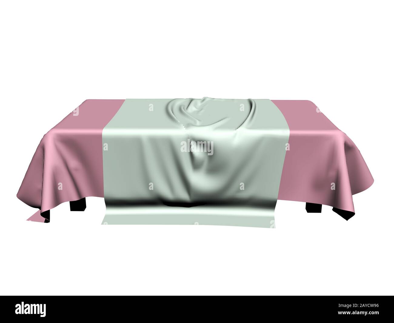 Tablecloth with folds on table Stock Photo