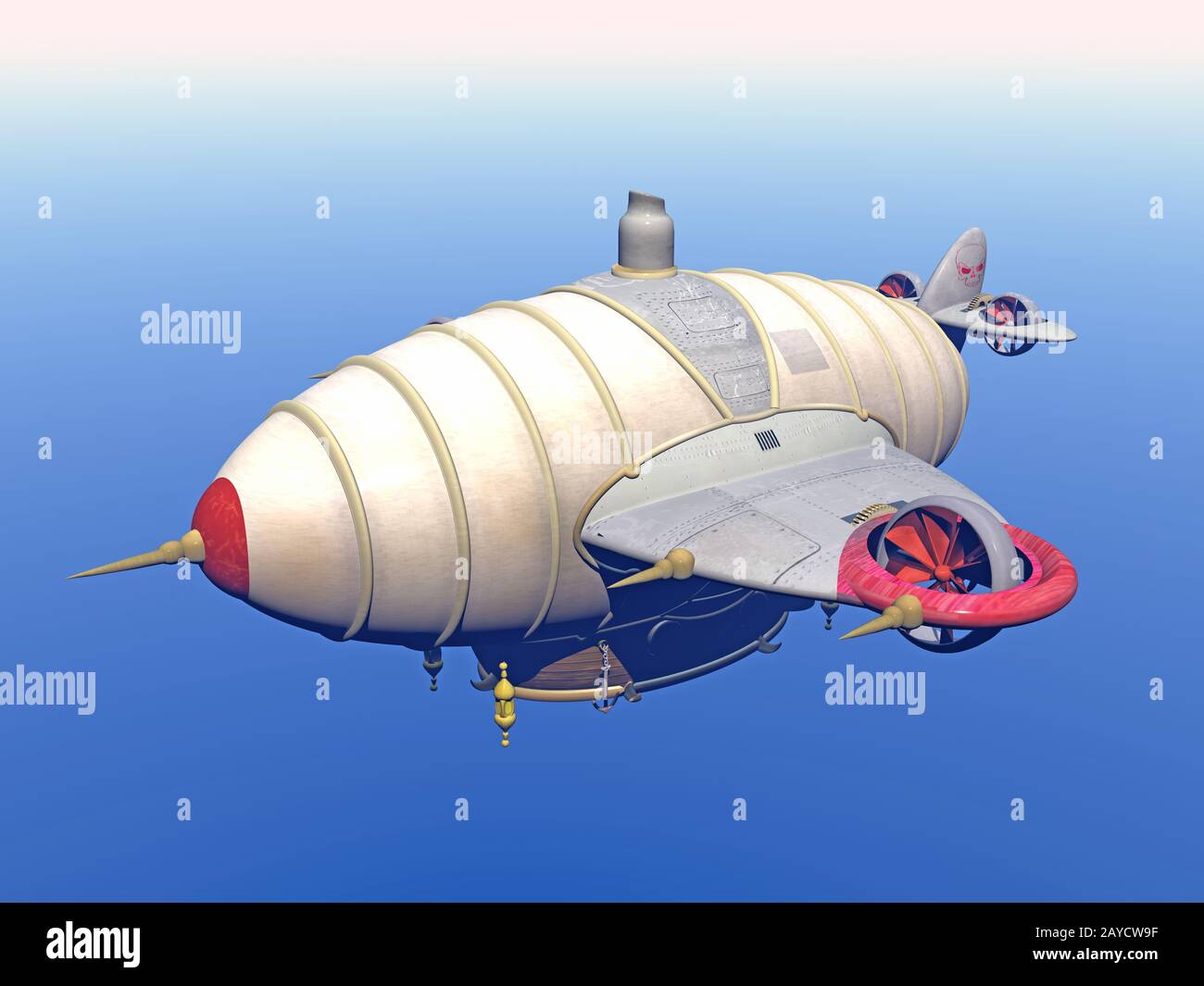 Zeppelin Float Rig Steampunk Zeppelin floats in the air Stock Photo - Alamy