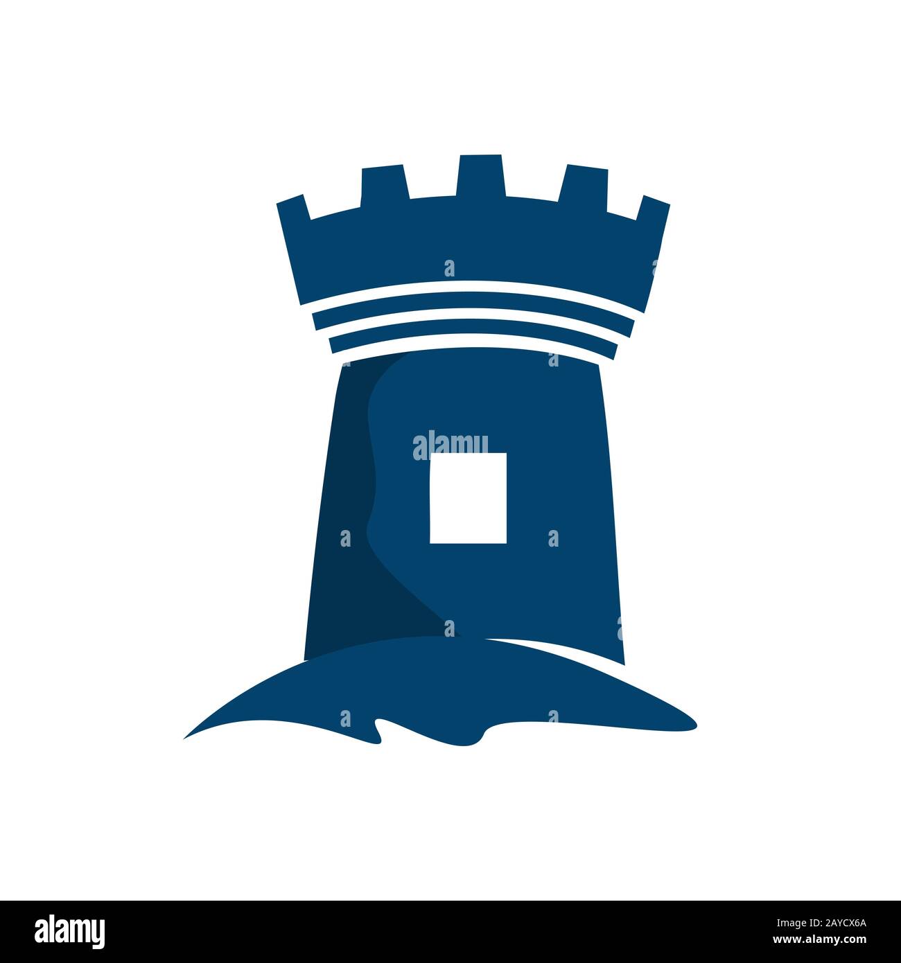 Custom Blue Castle Fortress logo vector design icon template Stock Vector