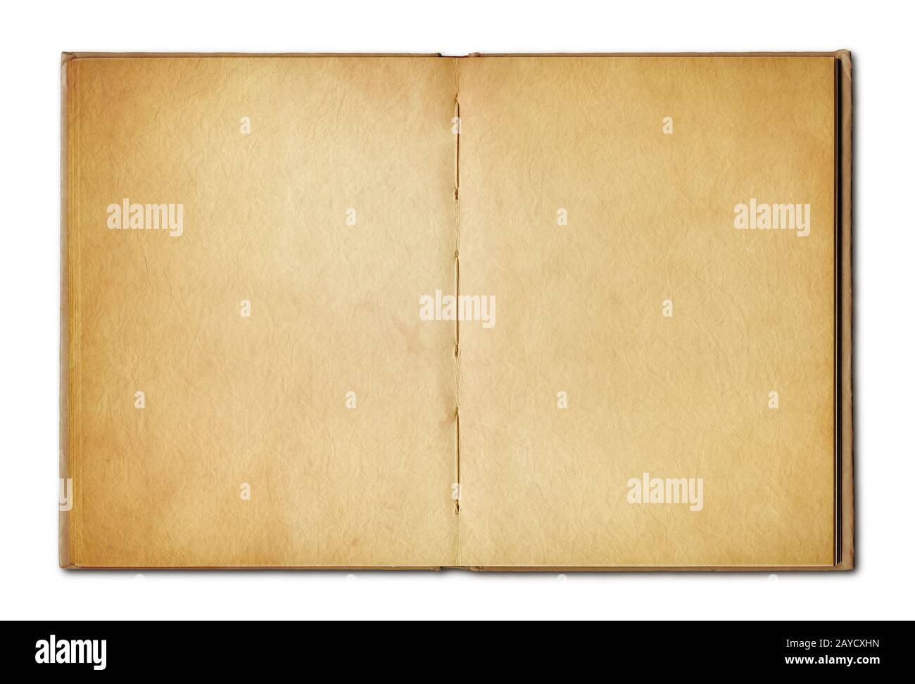 Vintage open book isolated on white background Stock Photo