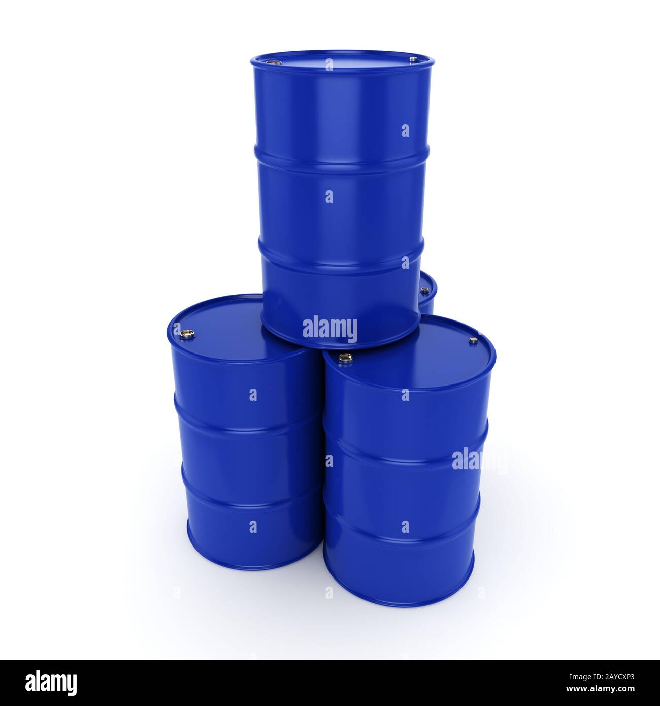 3D rendering blue barrels Stock Photo Alamy