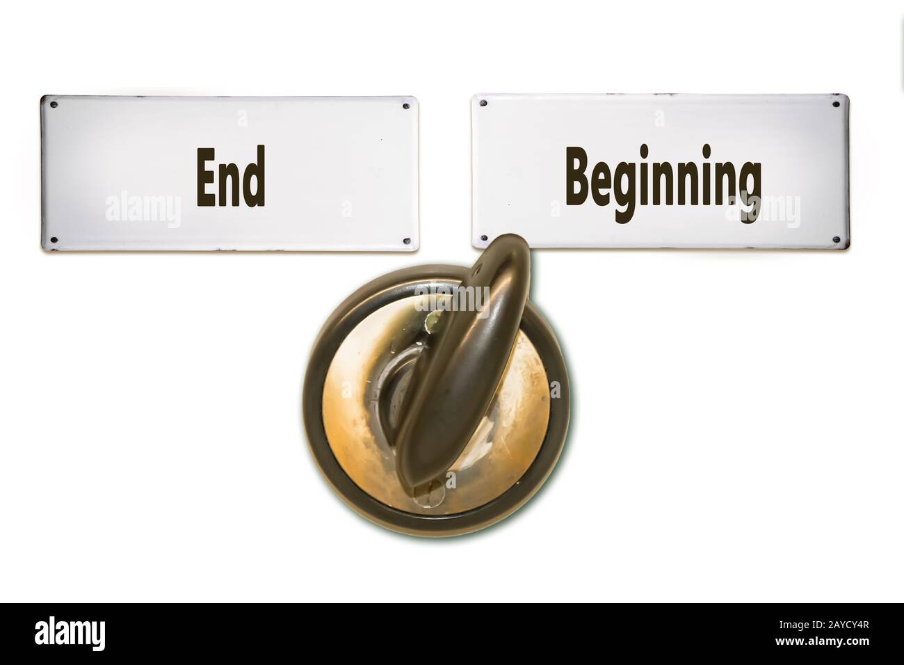 Street Sign Beginning versus End Stock Photo - Alamy
