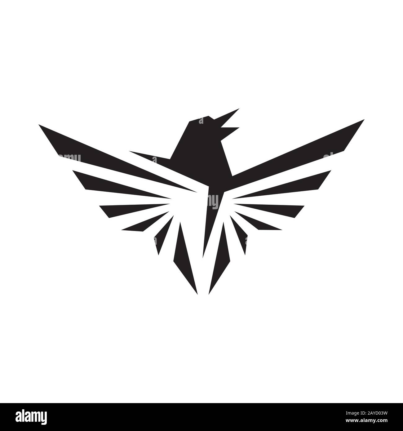 simple black crow raven logo design vector sign illustrations Stock Vector
