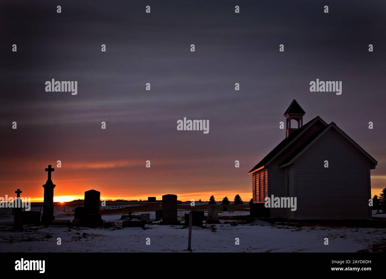Saskatchewan Prairie Sunset Stock Photo Alamy