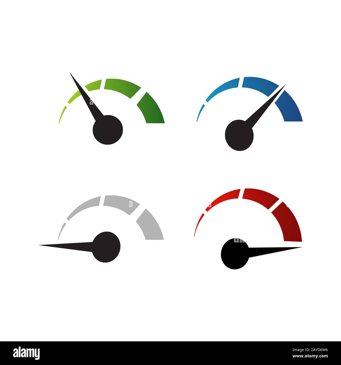 set of creative gauge speedometer speed logo design vector element