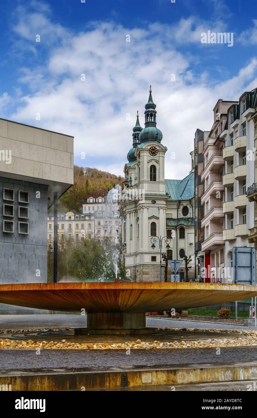 Vridlo hot spring, Karlovy Vary Stock Photo