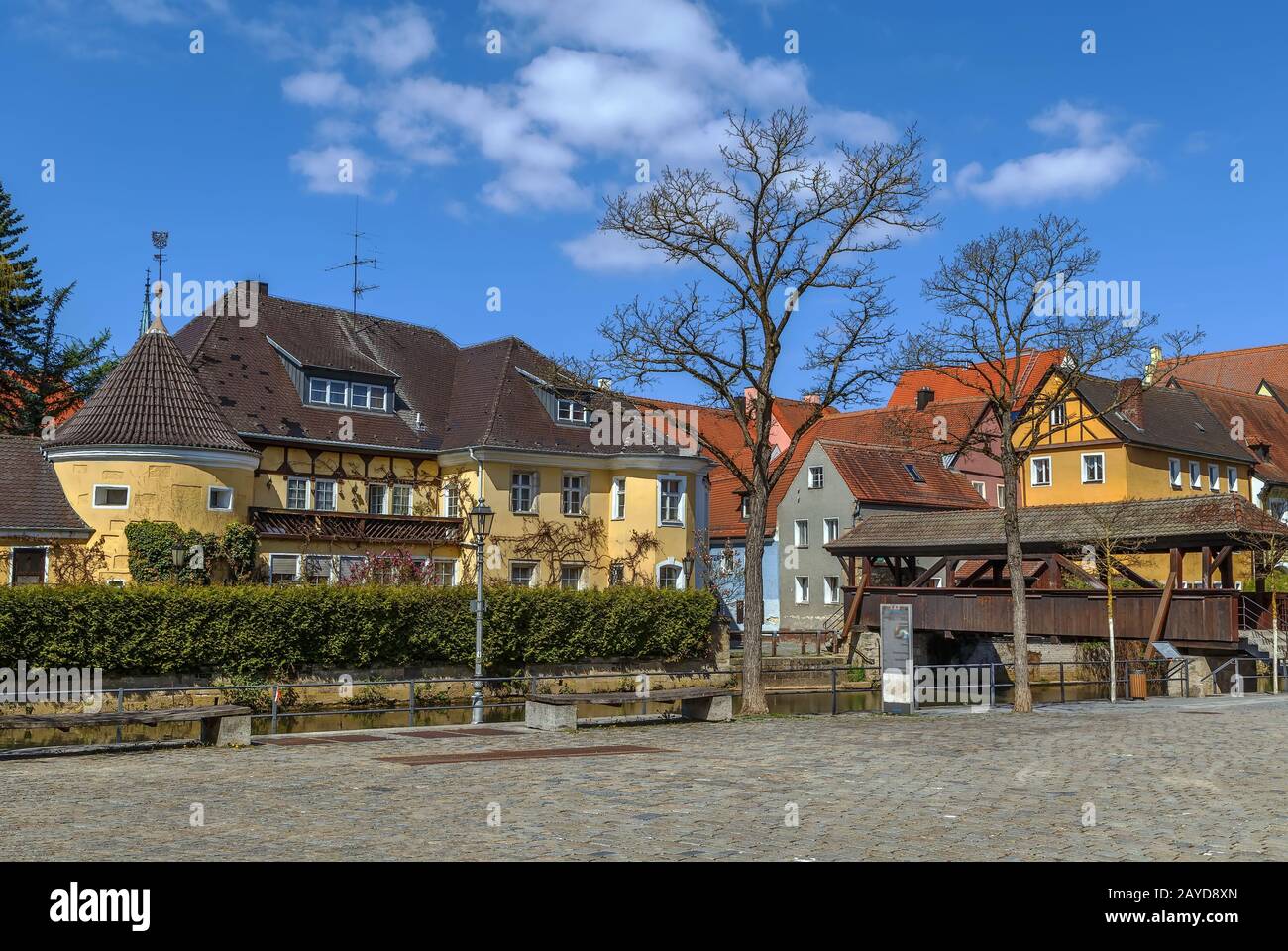 Embankment of Vils rive, Amberg, Germany Stock Photo Alamy