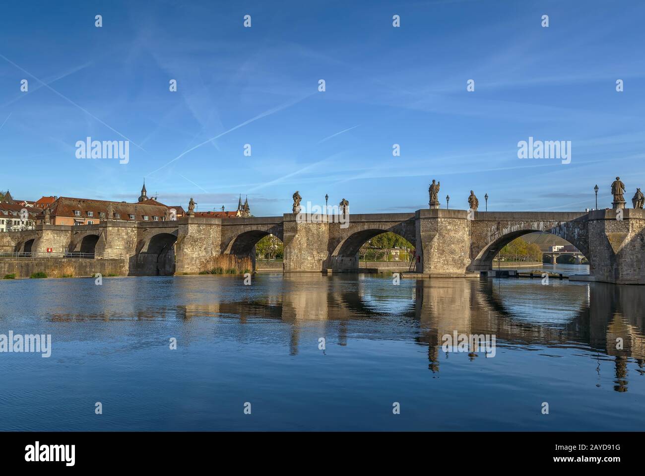 Alte Mainbrucke (old bridge), Wurzburg, Germany Stock Photo