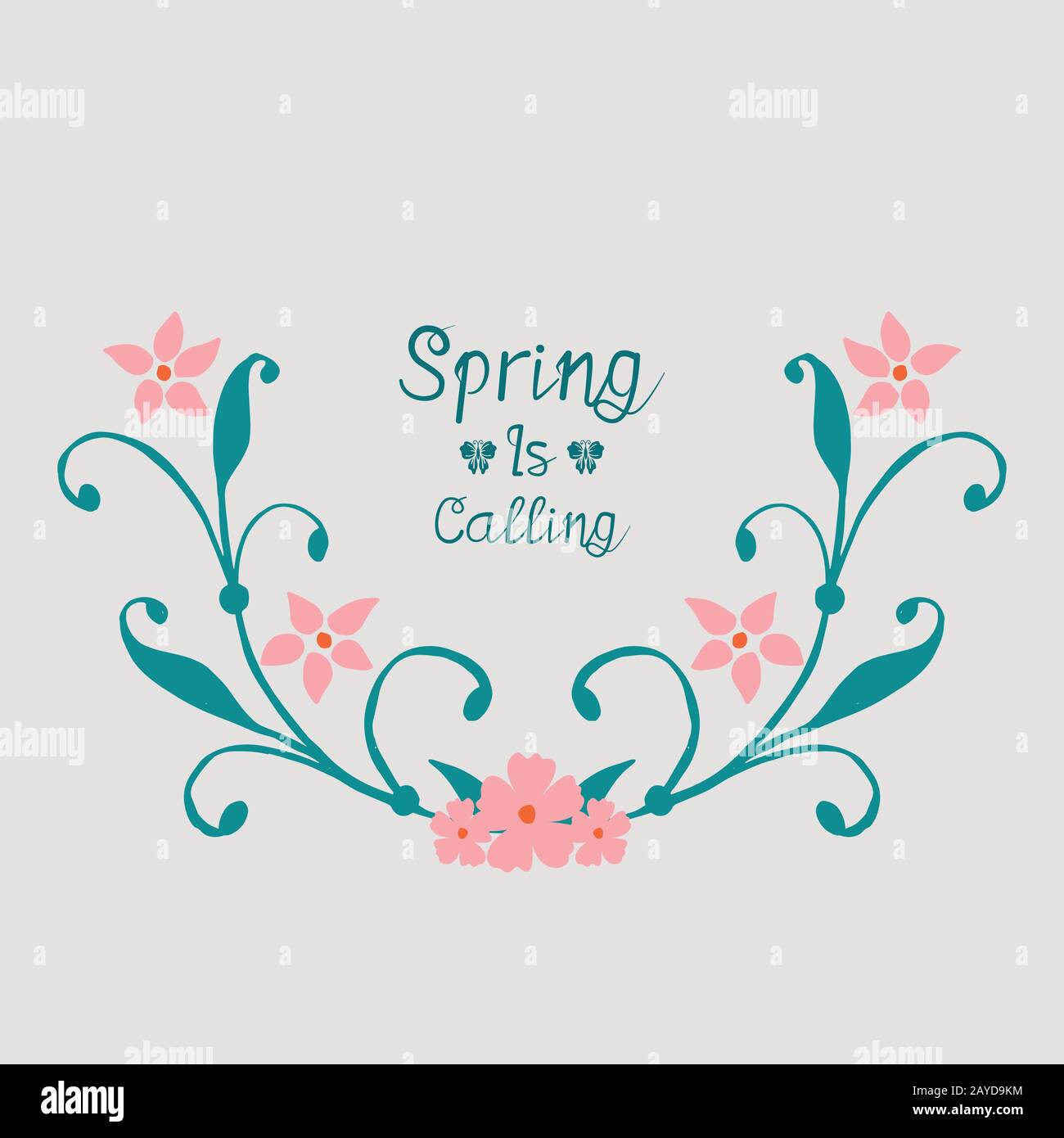 Spring calling celebration invitation card design, with beautiful leaf ...