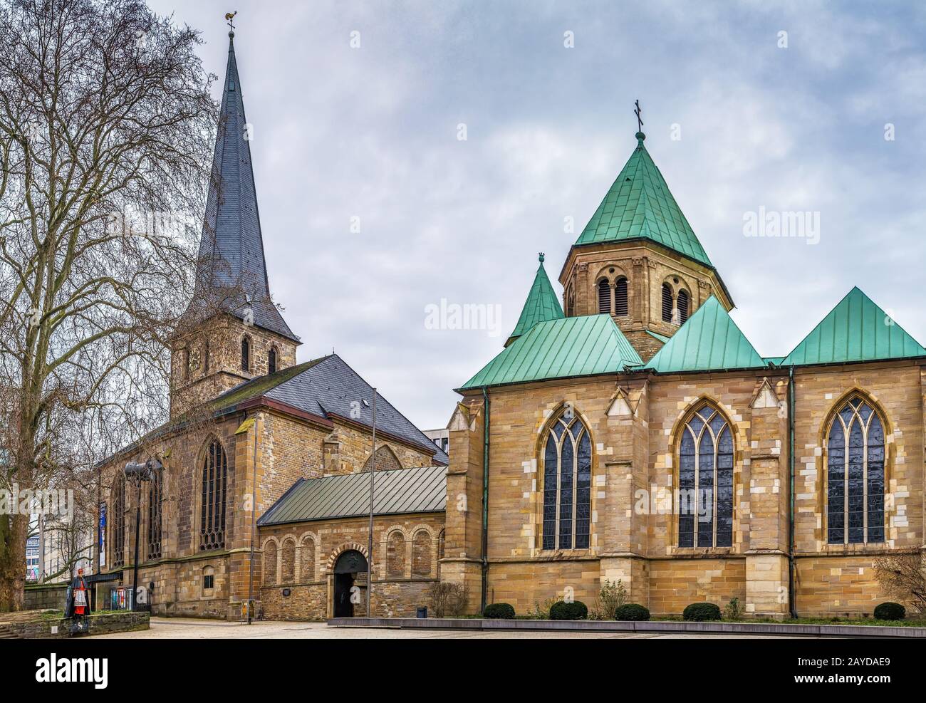 Essen Minster and St. Johann Baptist church, Germany Stock Photo Alamy