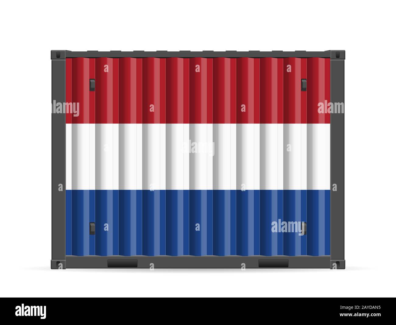 Cargo container Netherlands flag on a white background. Vector ...