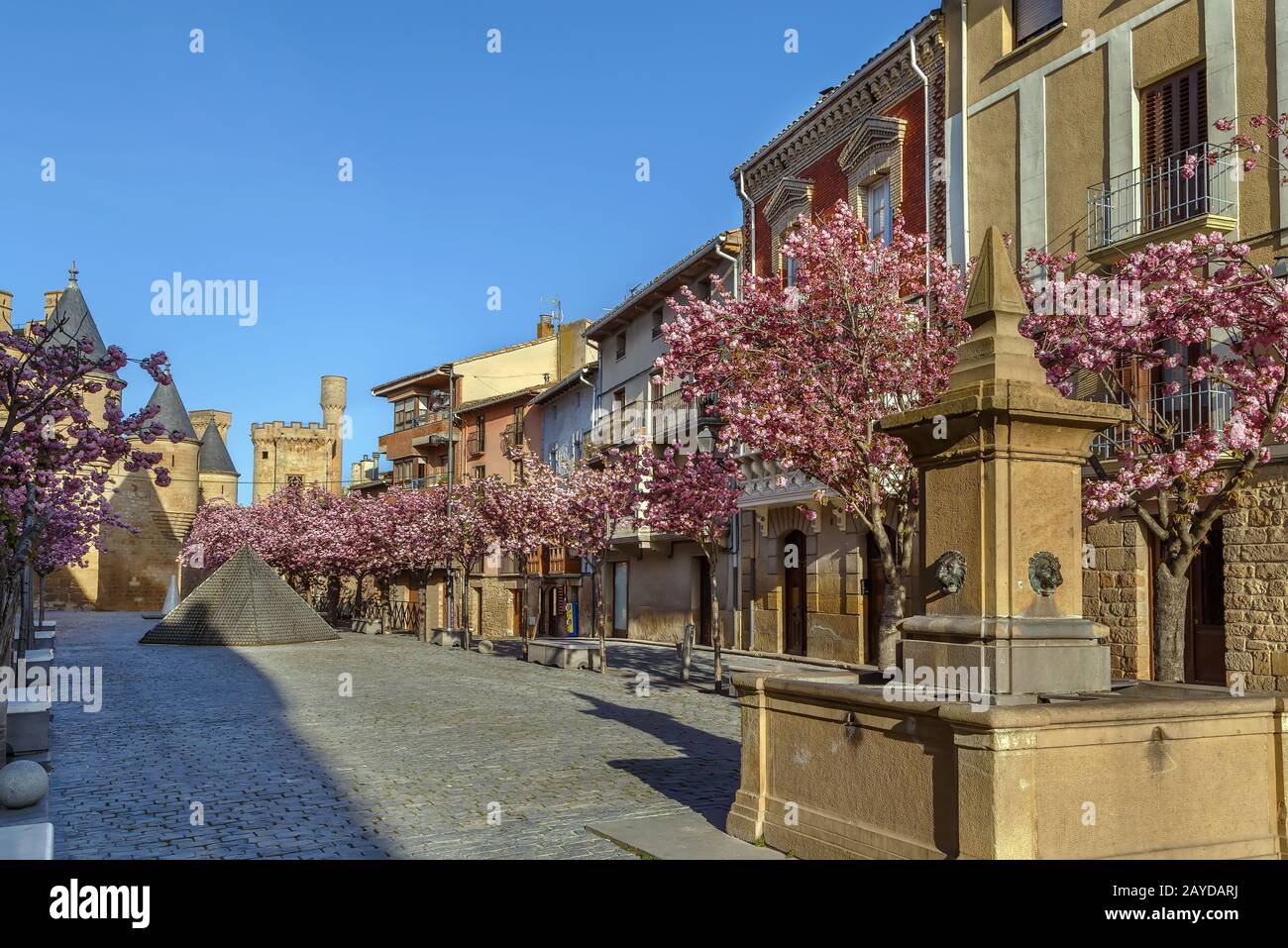 Street in Olite, Navarre, Spain Stock Photo