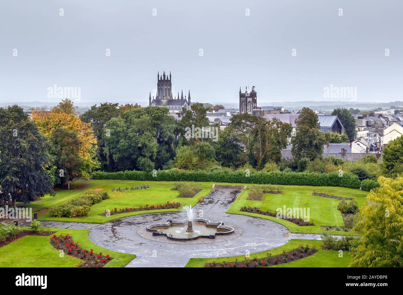 Garden in Kilkenny Castle, Ireland Stock Photo
