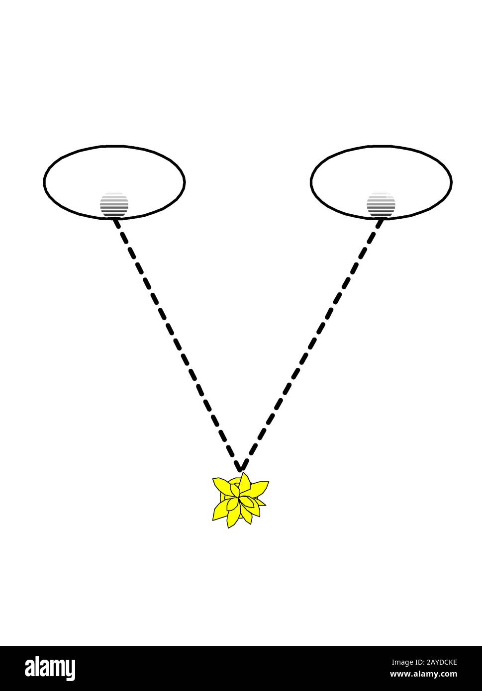 Perspective and paralax as a drawing Stock Photo