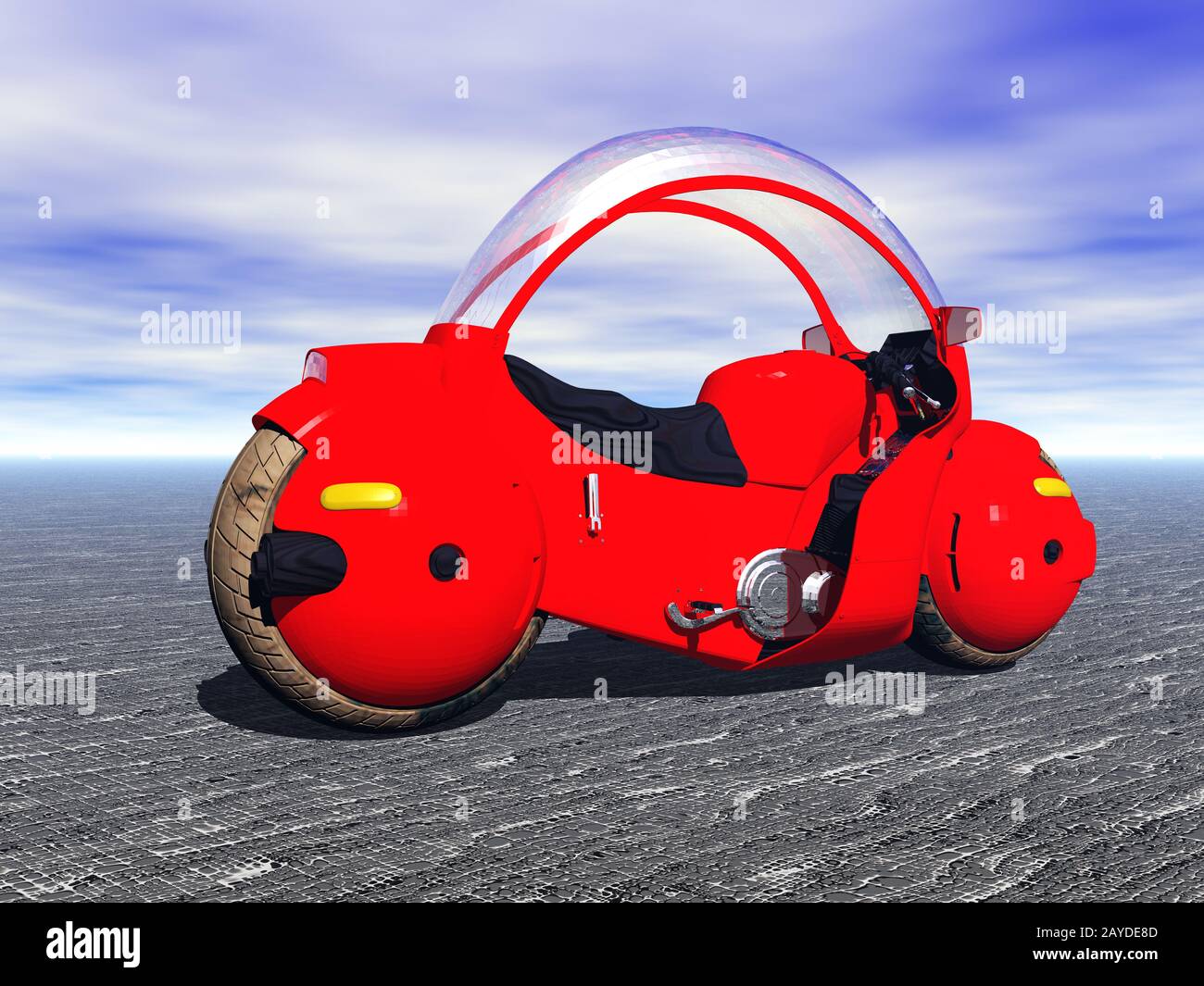 red futuristic motorcycle Stock Photo