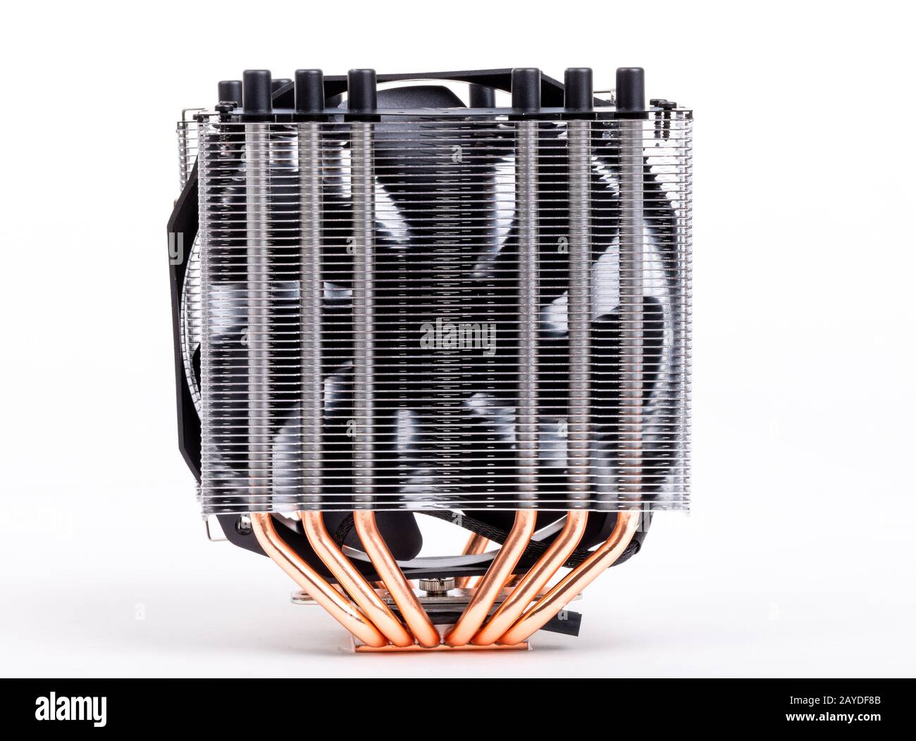 CPU Cooler with heatpipes on white Stock Photo Alamy