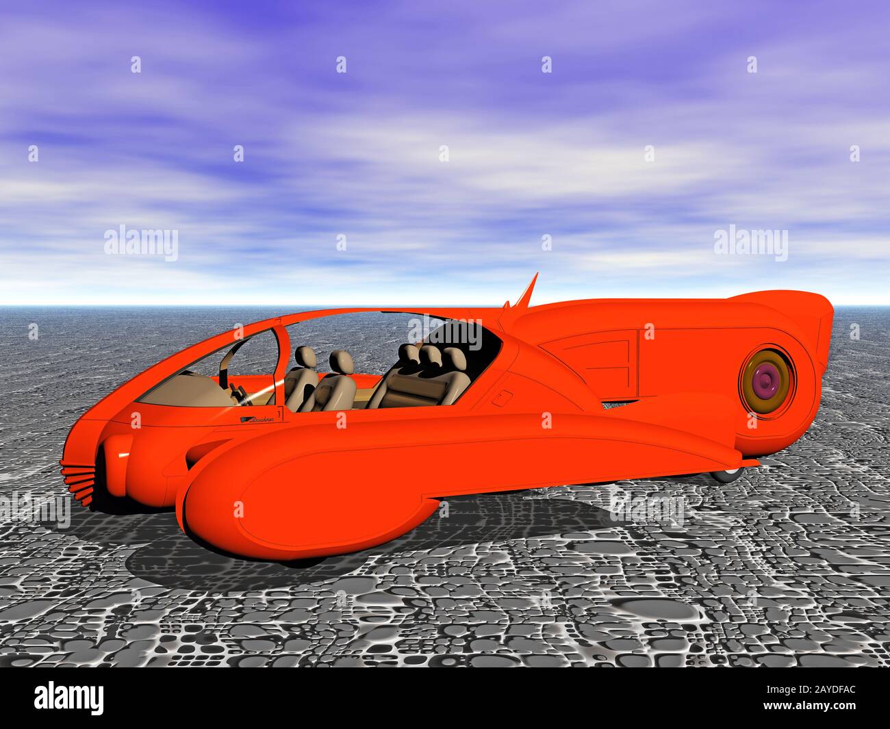 red futuristic race car Stock Photo