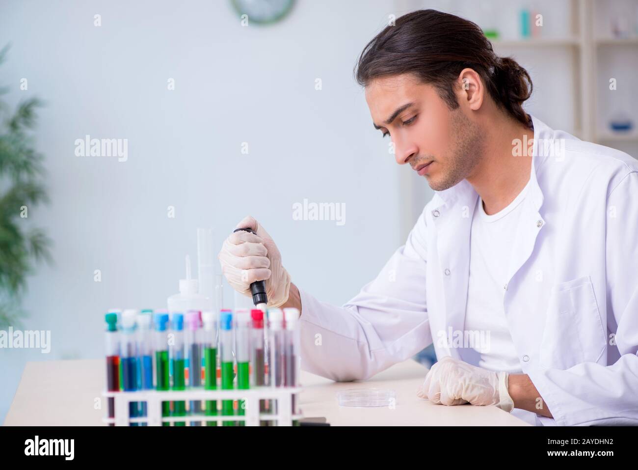 Chemist examining test tubes taking hi-res stock photography and images ...