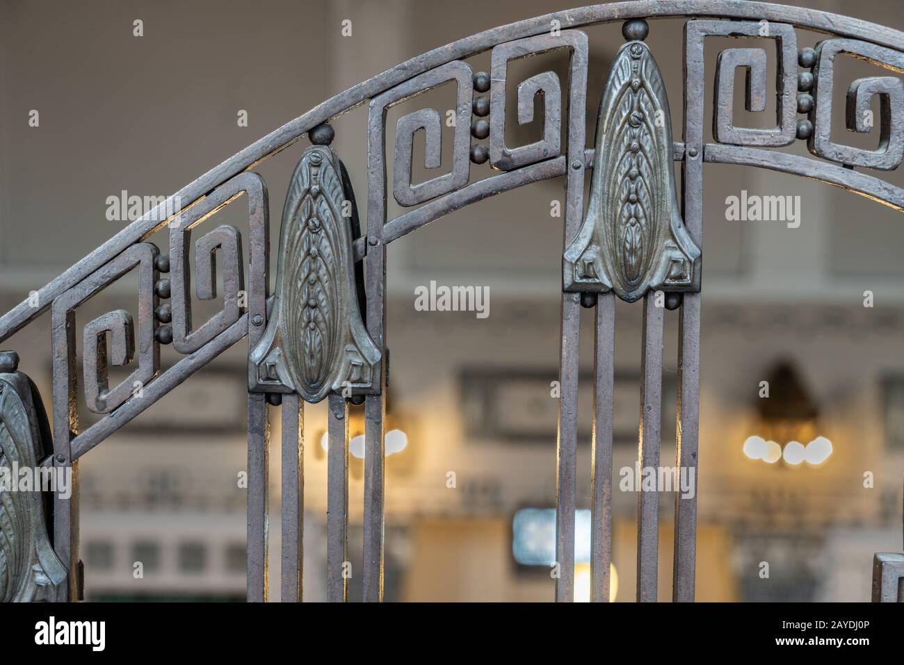 Wrought railing in Art Nouveau style Stock Photo - Alamy