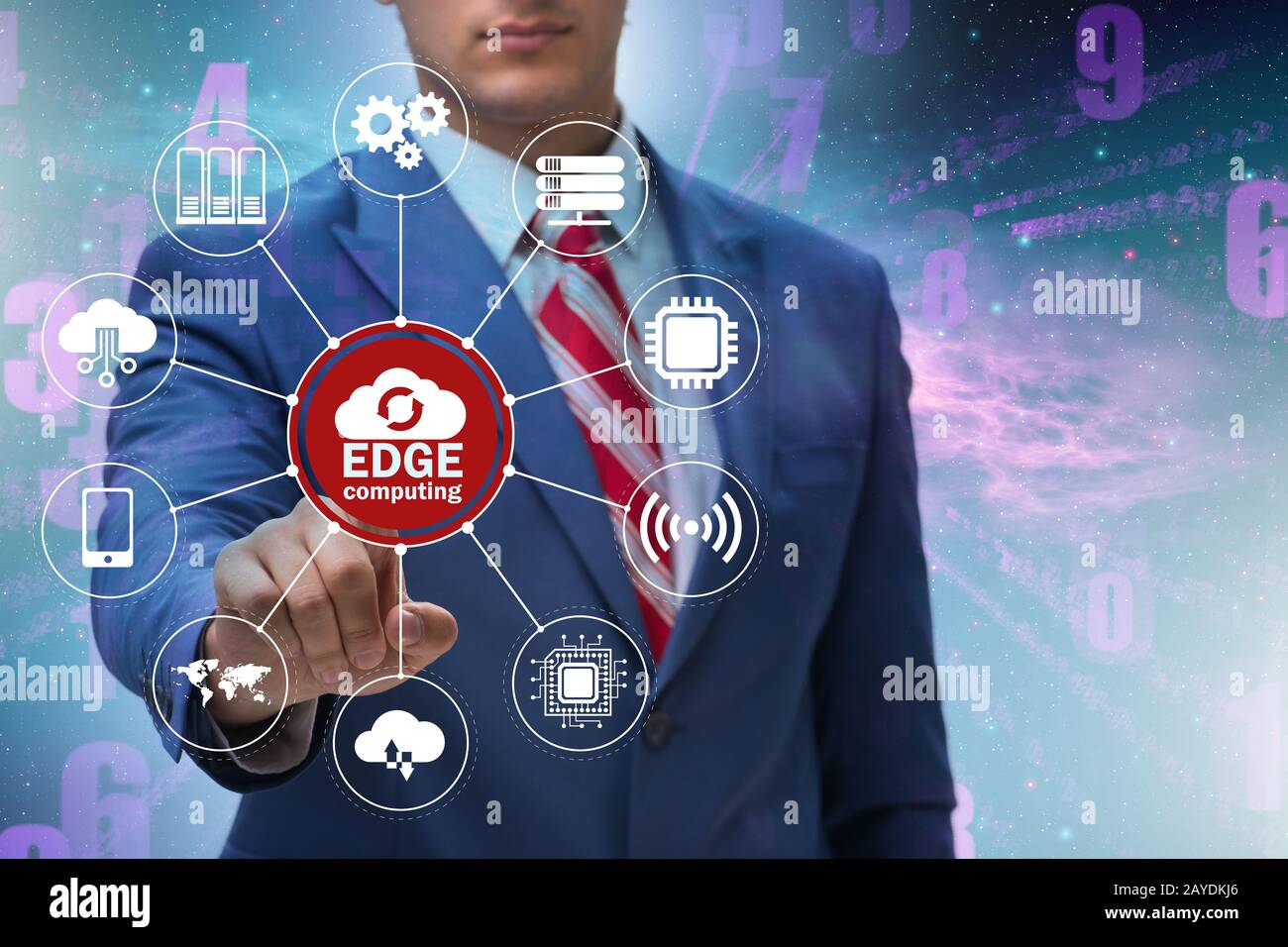 Fog and edge cloud computing concept Stock Photo