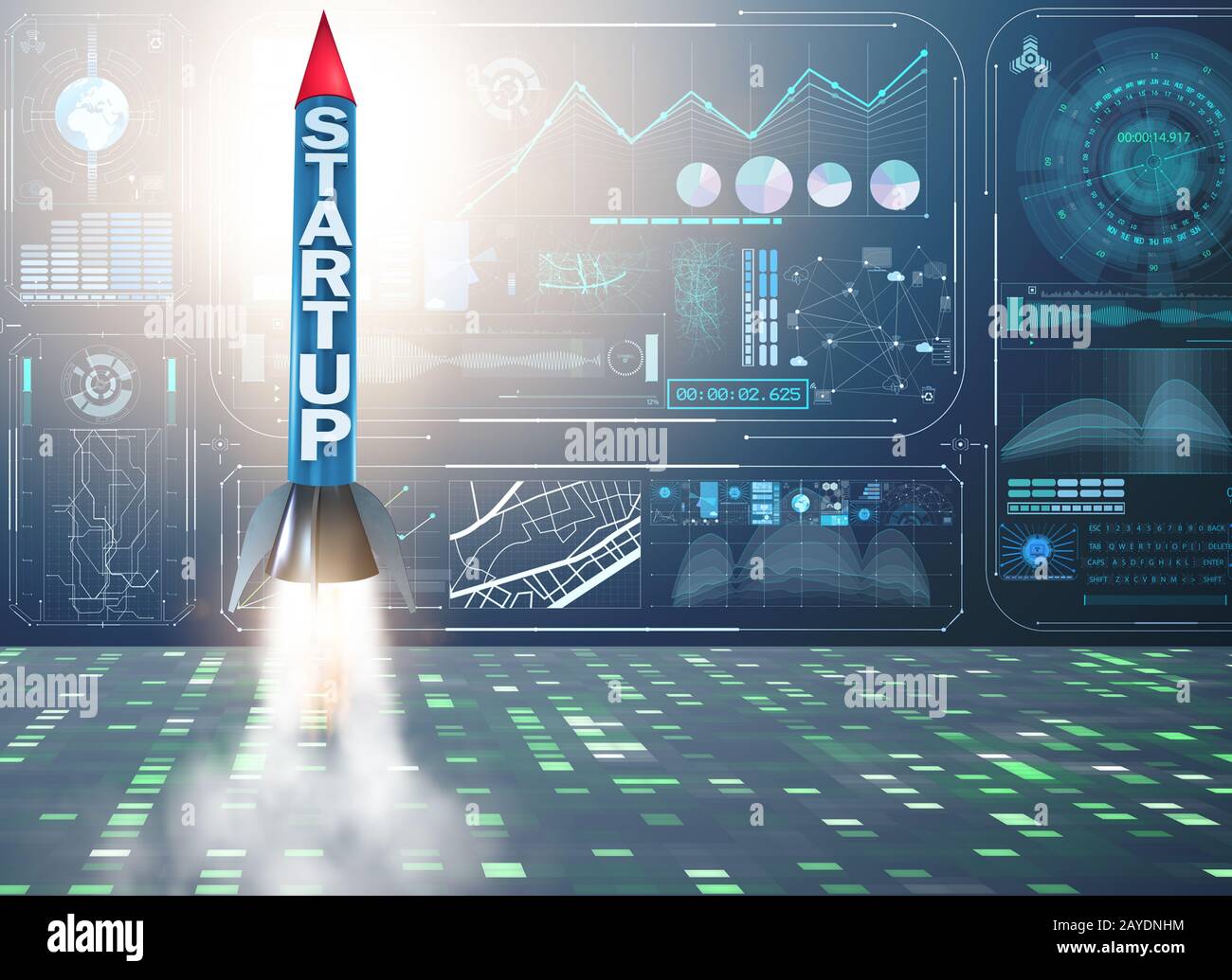 Start up rocket 3d hi-res stock photography and images - Alamy