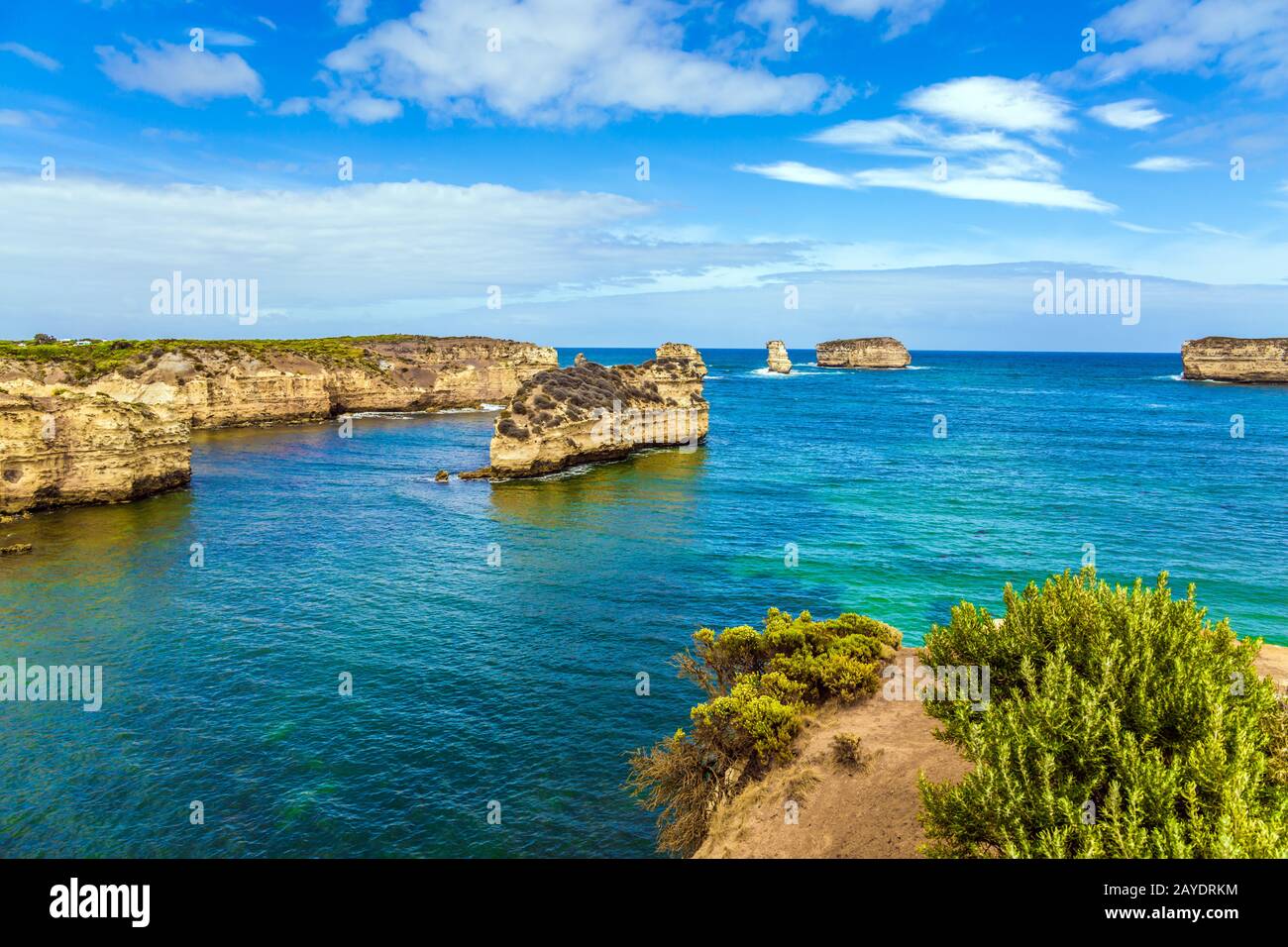 The rocks overgrown with grass Stock Photo