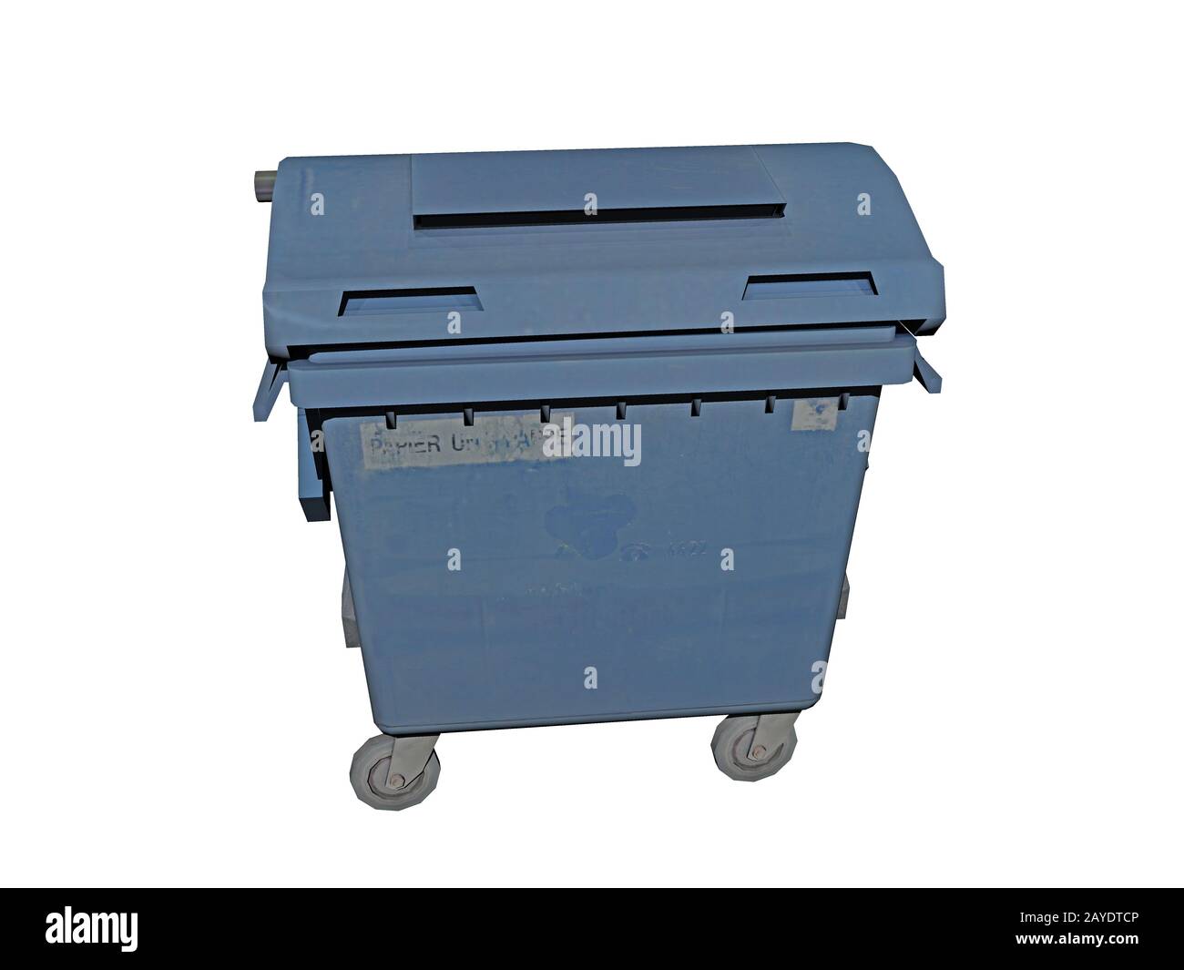 blue rollable dumpster Stock Photo