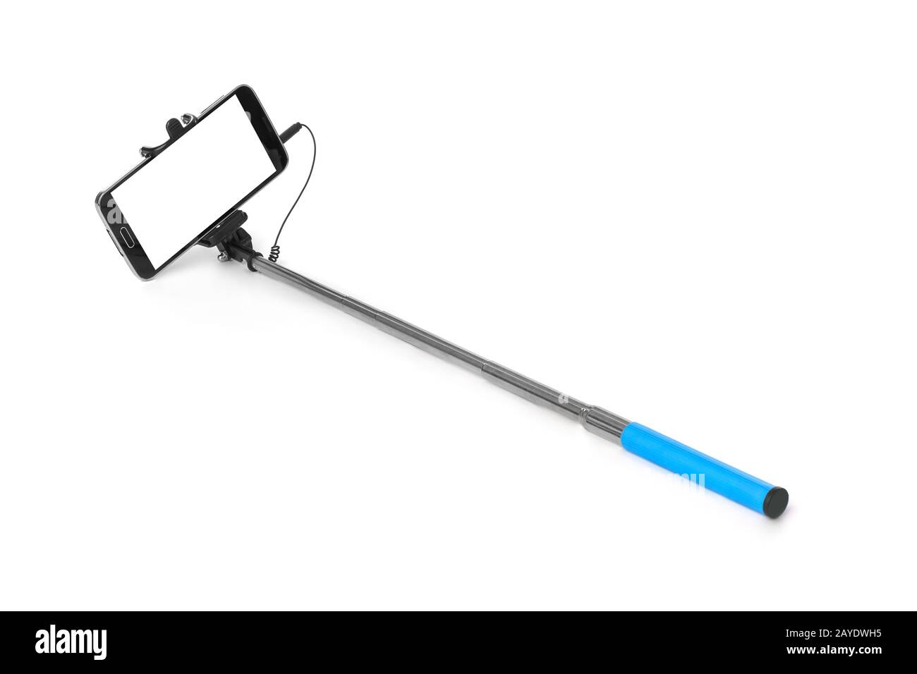 Smartphone with selfie stick Stock Photo