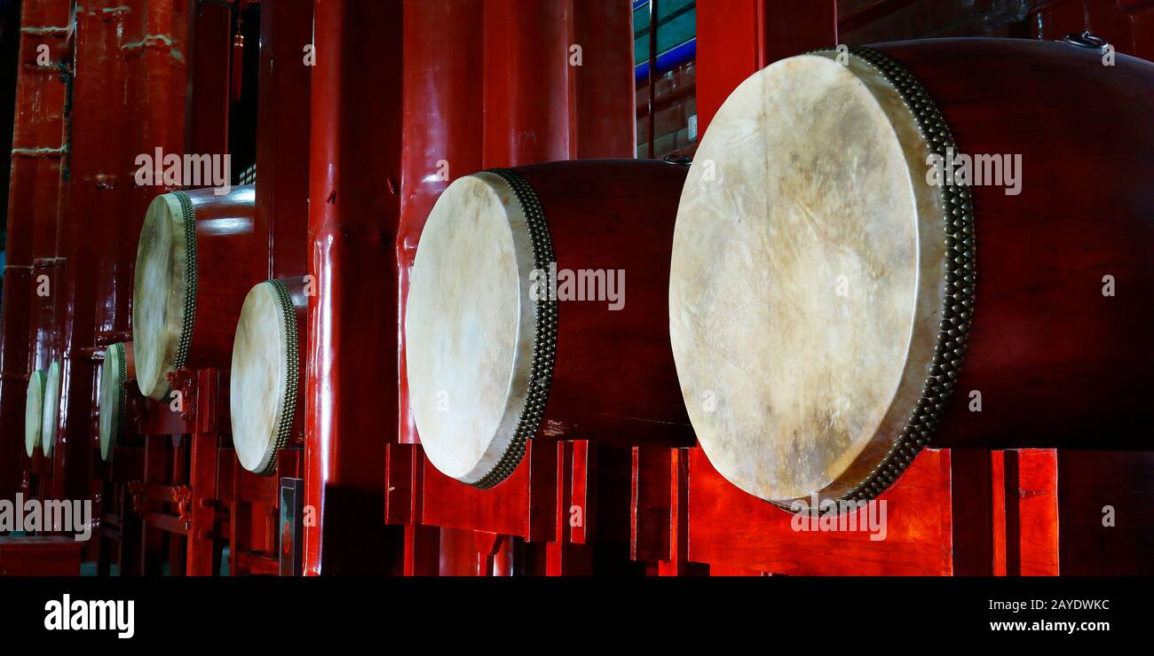 traditional Drum in drum tower temple Stock Photo Alamy
