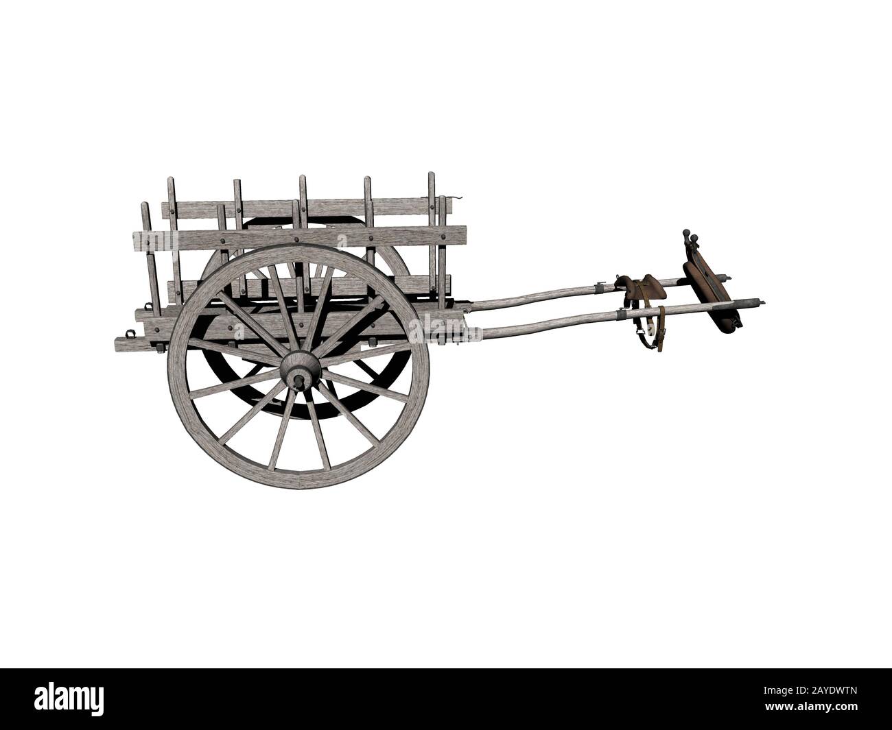 Horse cart with drawbar Stock Photo